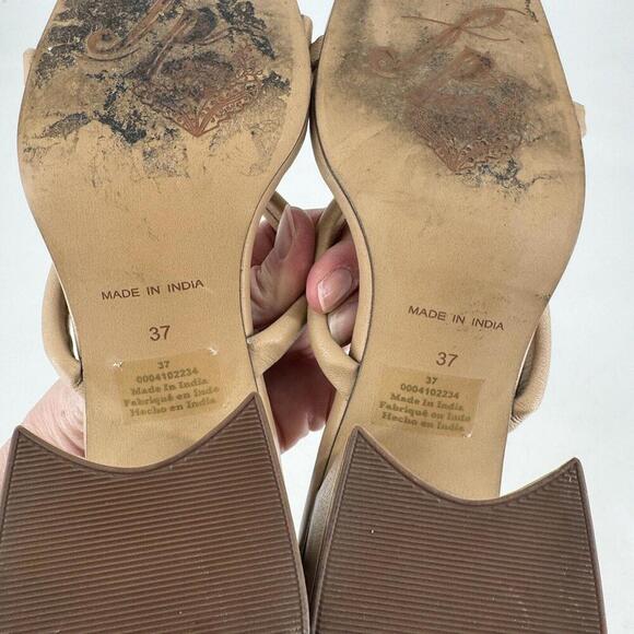 Free People sandals heels womens 37 7 tan square toe parker boho festival summer - Picture 7 of 8